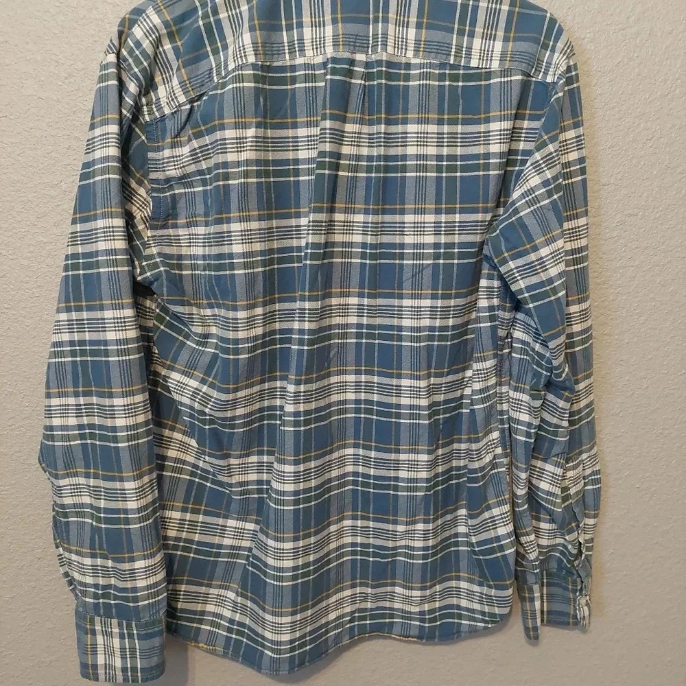 J.Crew slim Oxford Blue Plaid Button Down shirt Mens Large Preppy